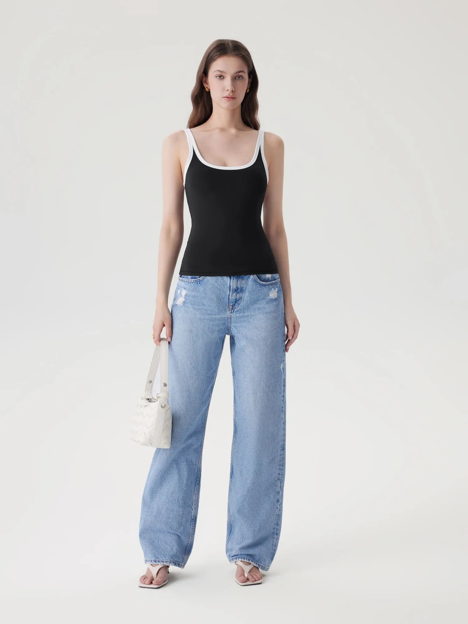 Scoop Neck Double Lined Tank Tops-SUUKSESS-SUUKSESS