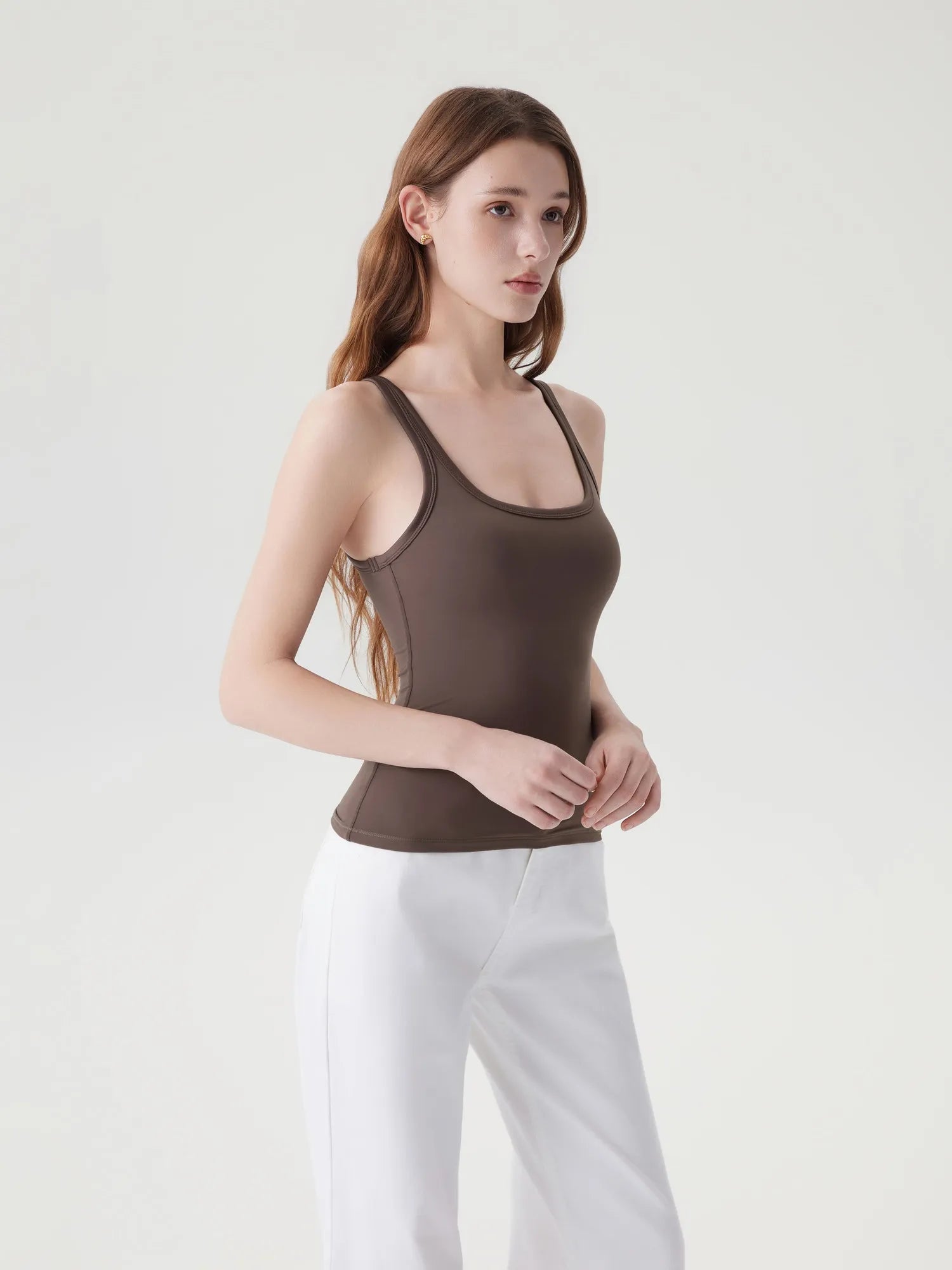 Scoop Neck Double Lined Tank Tops-SUUKSESS-SUUKSESS