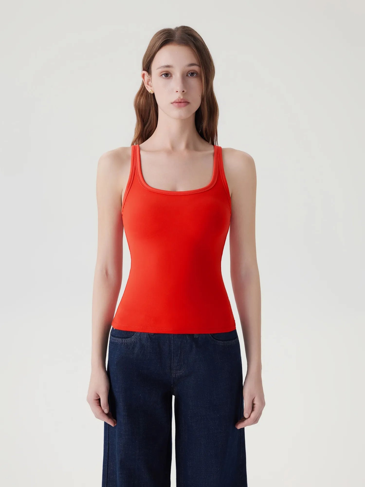 Scoop Neck Double Lined Tank Tops-SUUKSESS-SUUKSESS