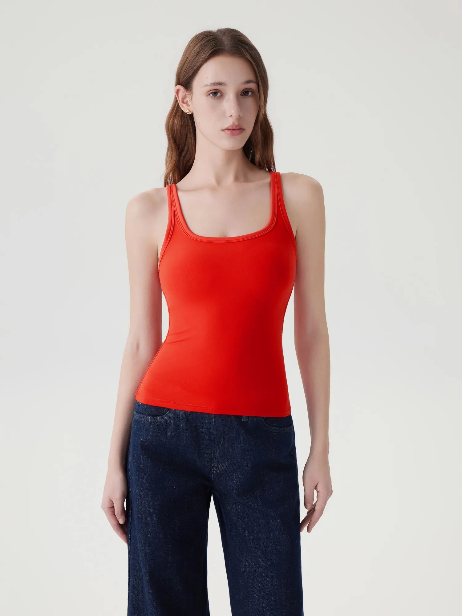 Scoop Neck Double Lined Tank Tops-SUUKSESS-SUUKSESS