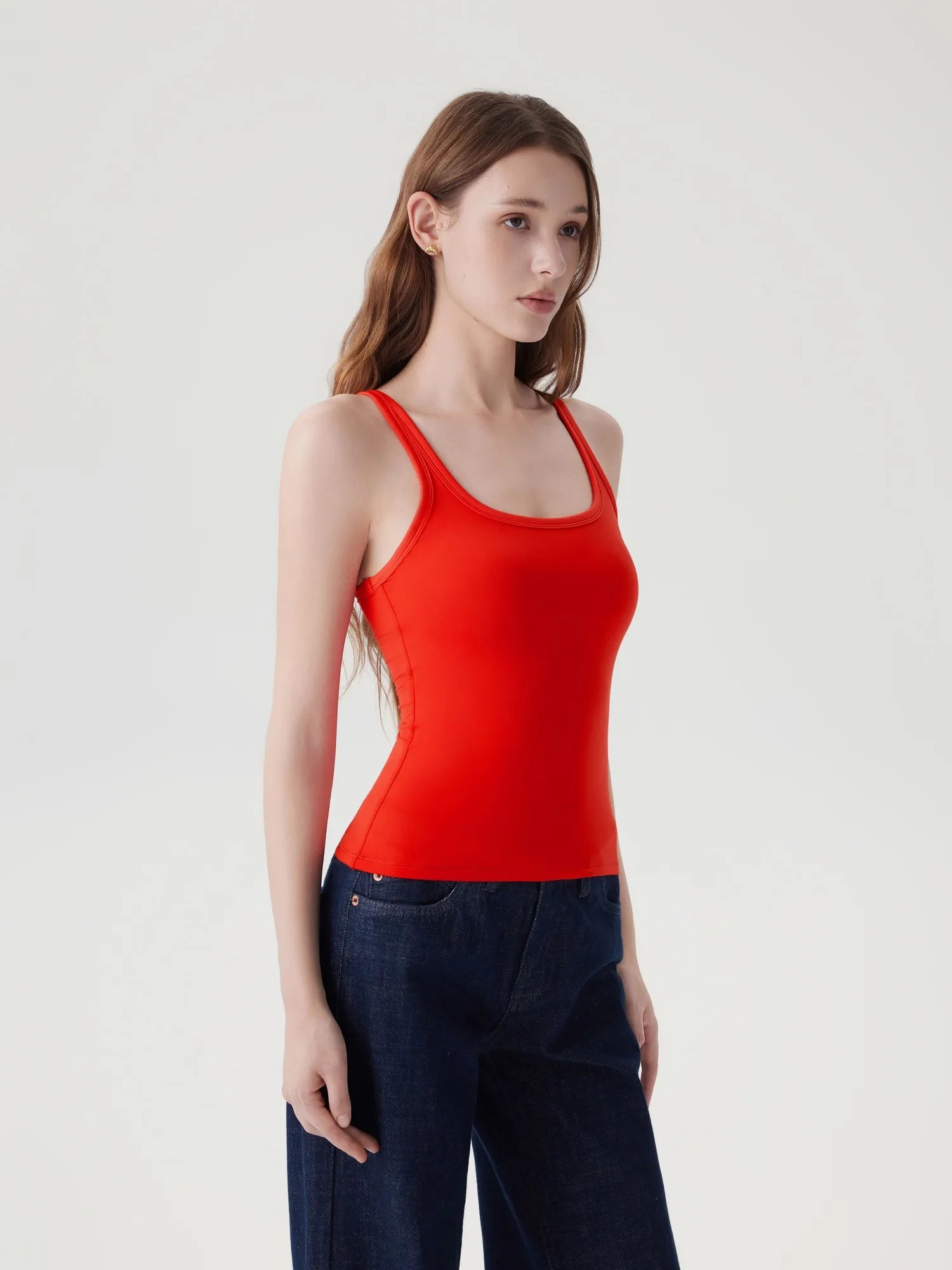 Scoop Neck Double Lined Tank Tops-SUUKSESS-SUUKSESS