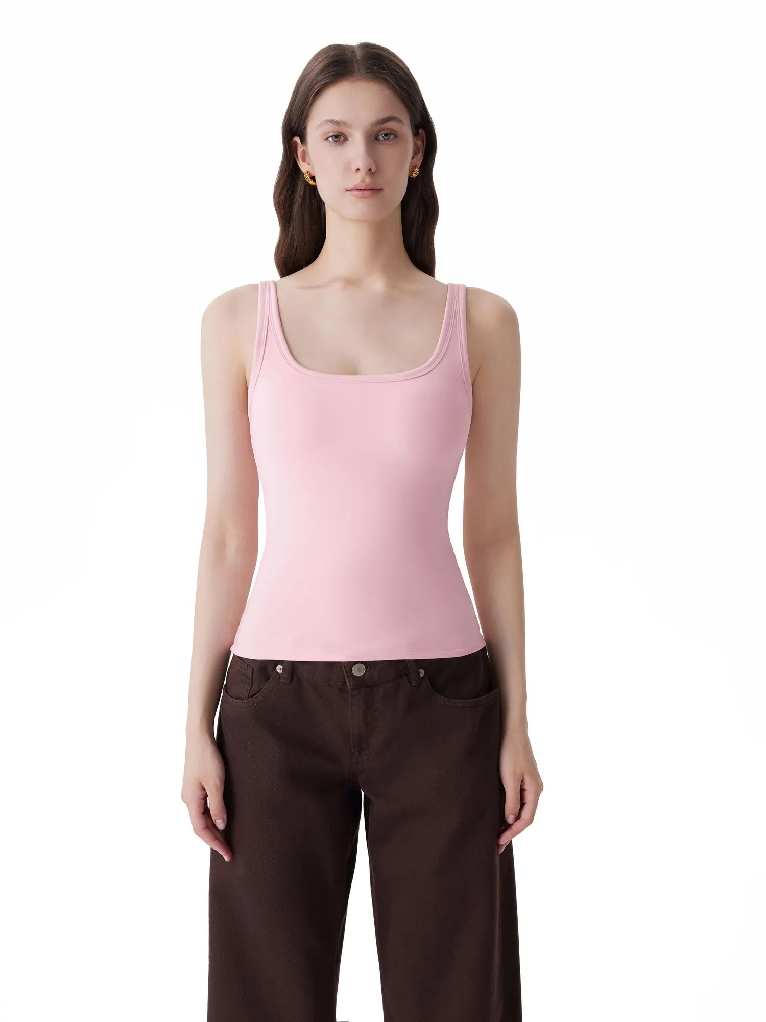 Scoop Neck Double Lined Tank Tops-SUUKSESS-SUUKSESS