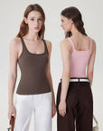 Scoop Neck Double Lined Tank Tops-SUUKSESS-SUUKSESS