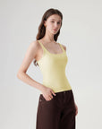 Scoop Neck Double Lined Tank Tops-SUUKSESS-Yellow-XS-SUUKSESS