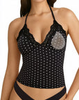 Lace Halter Going Out Tank Top