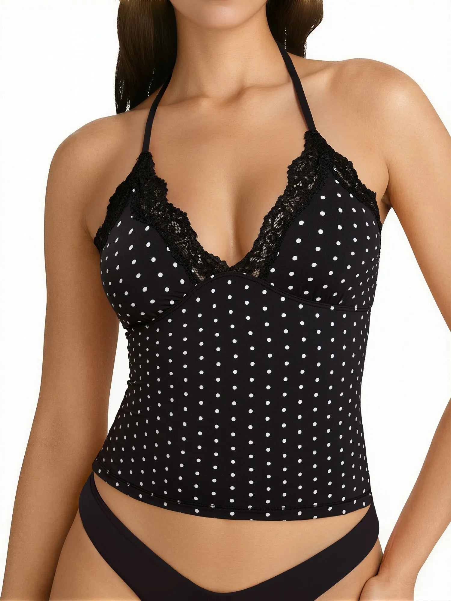 Lace Halter Going Out Tank Top
