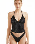 Lace Halter Going Out Tank Top