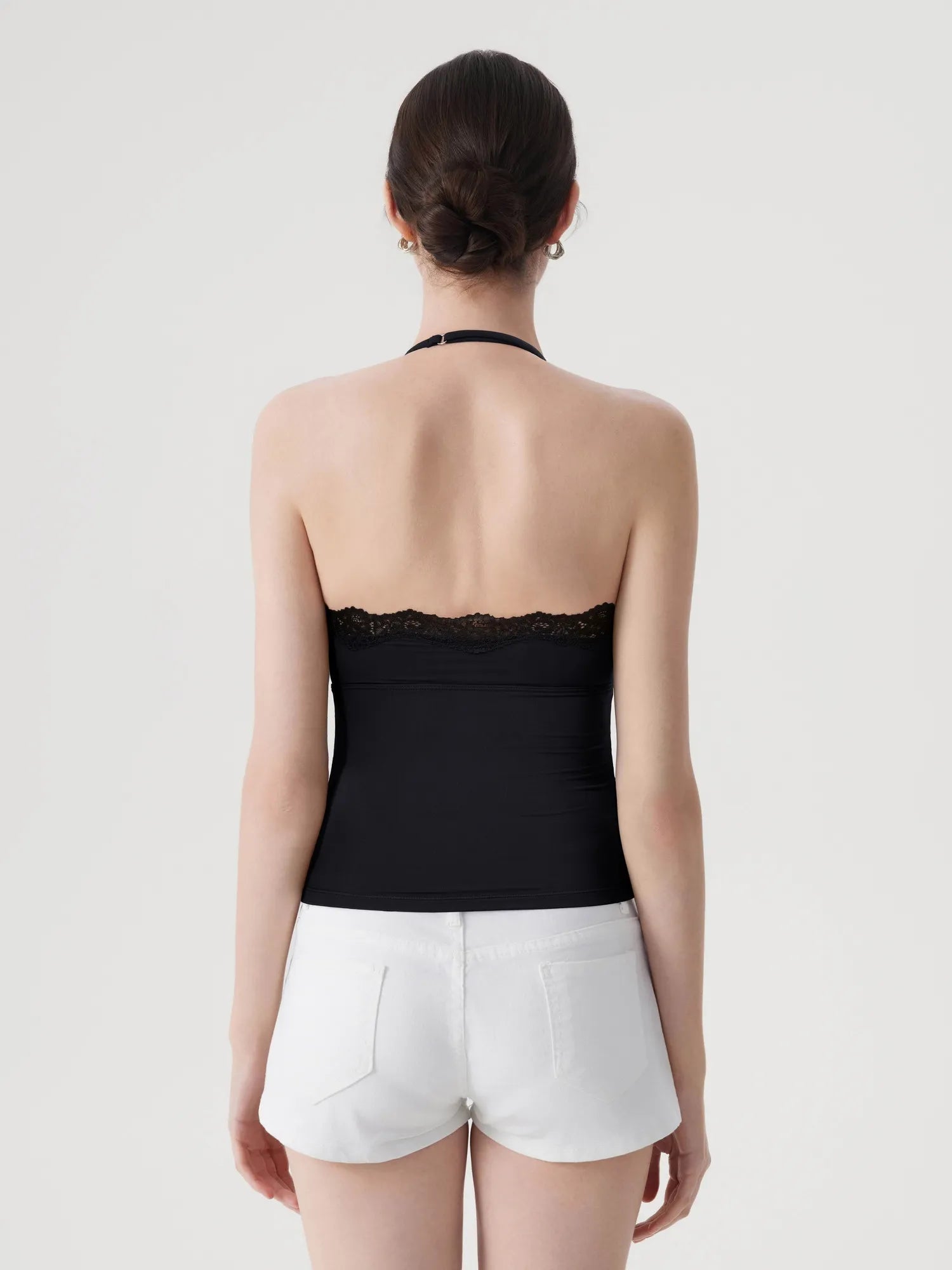 Lace Halter Going Out Tank Top