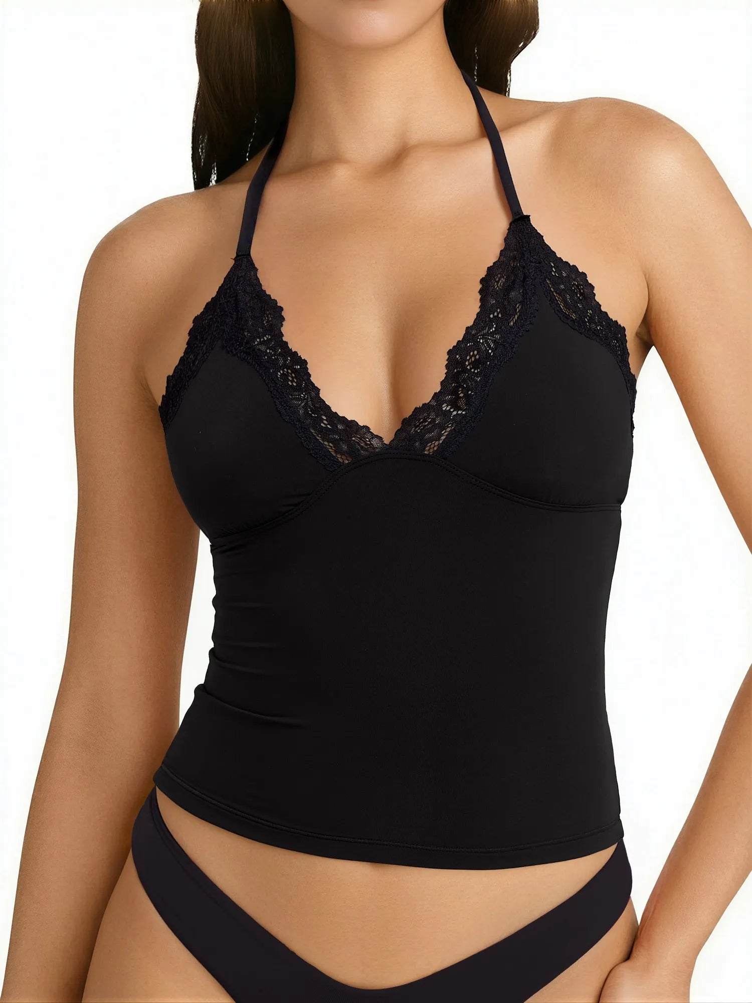 Lace Halter Going Out Tank Top