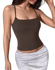 Cotton Double Layer Bra Sleeveless Tops