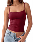 Cotton Double Layer Bra Sleeveless Tops