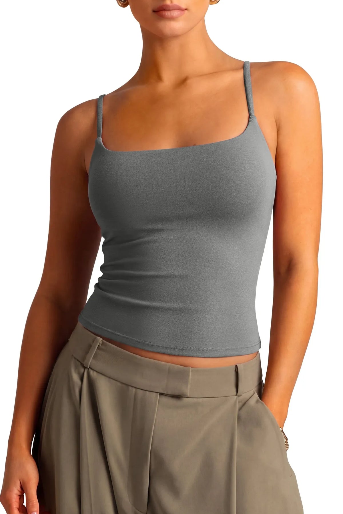 Cotton Double Layer Bra Sleeveless Tops