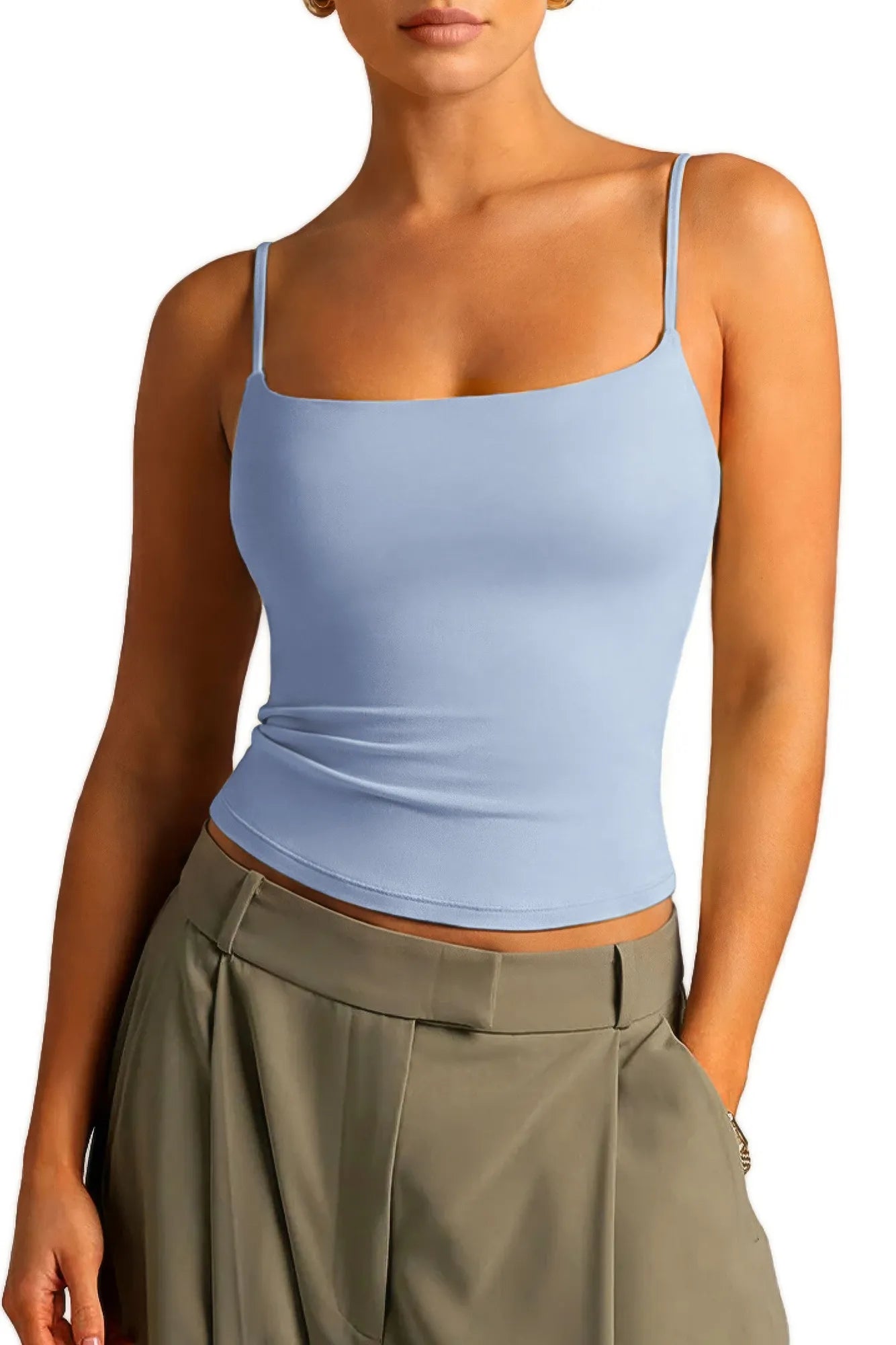 Cotton Double Layer Bra Sleeveless Tops