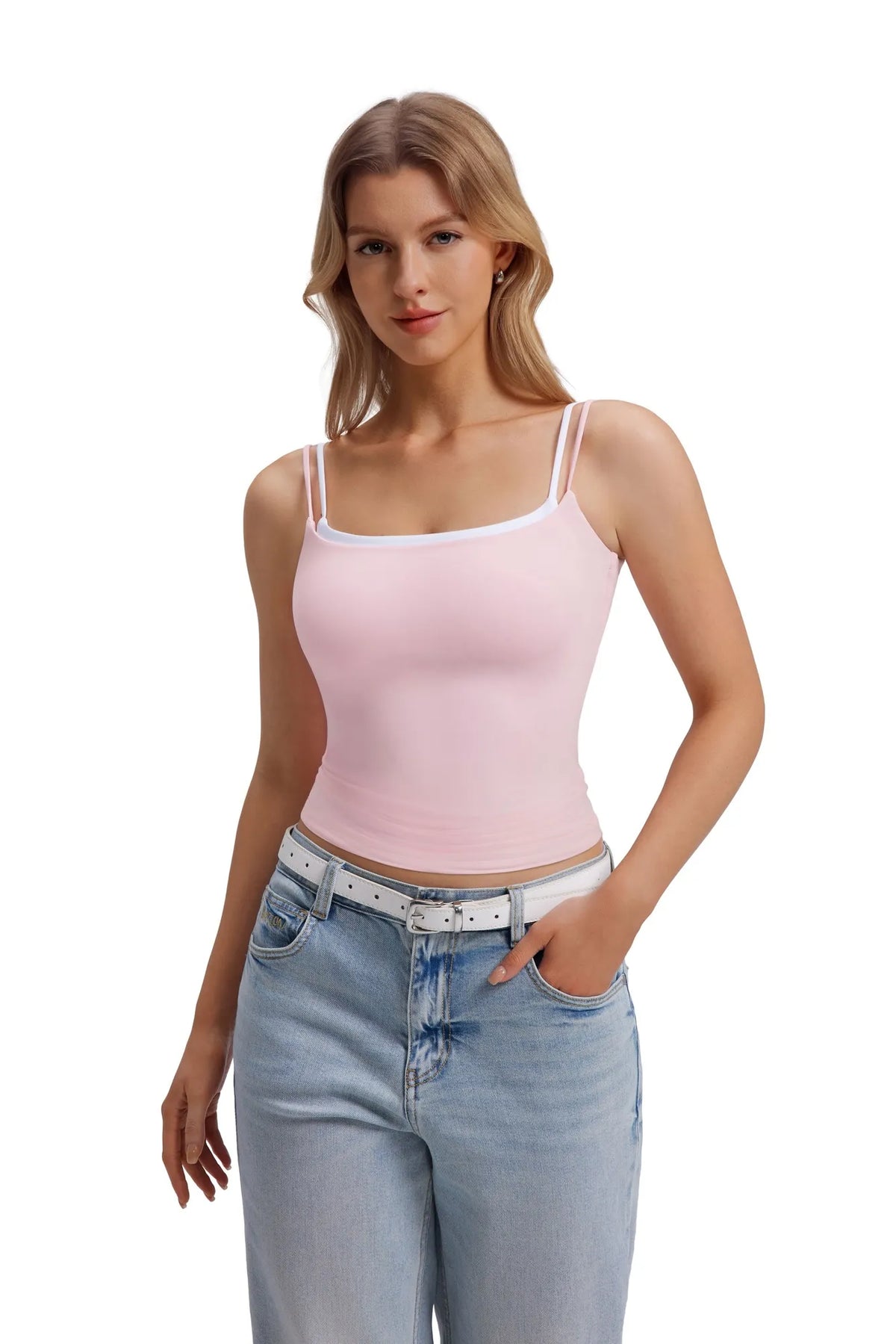 Square Neck Layered Tank Top