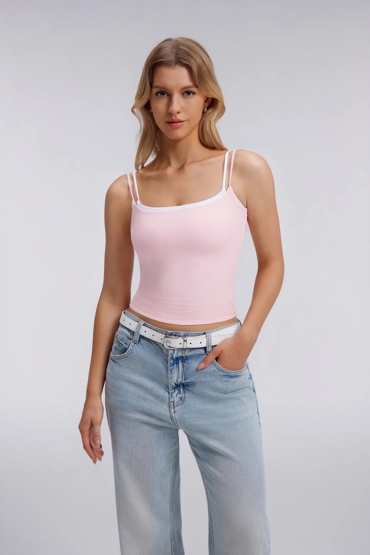 Square Neck Layered Tank Top
