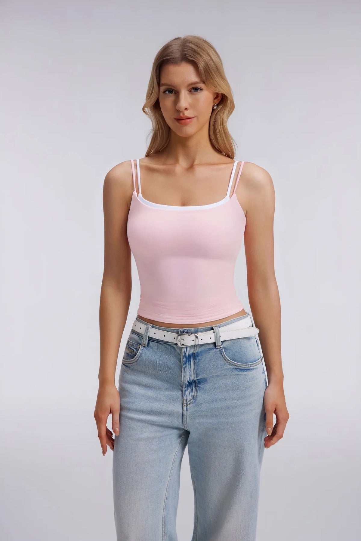 Square Neck Layered Tank Top
