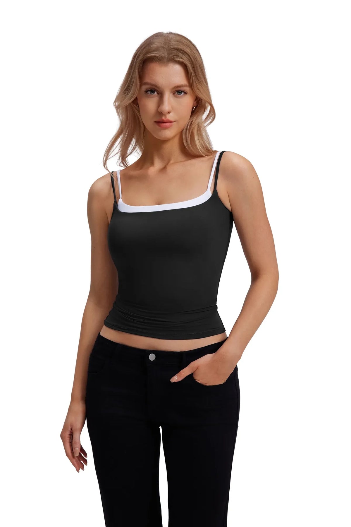 Square Neck Layered Tank Top