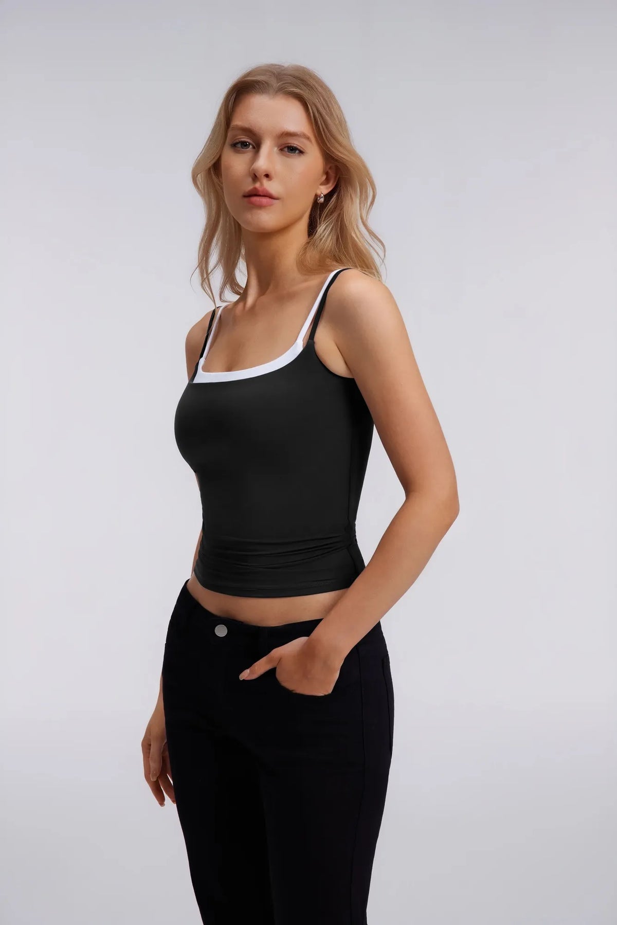 Square Neck Layered Tank Top