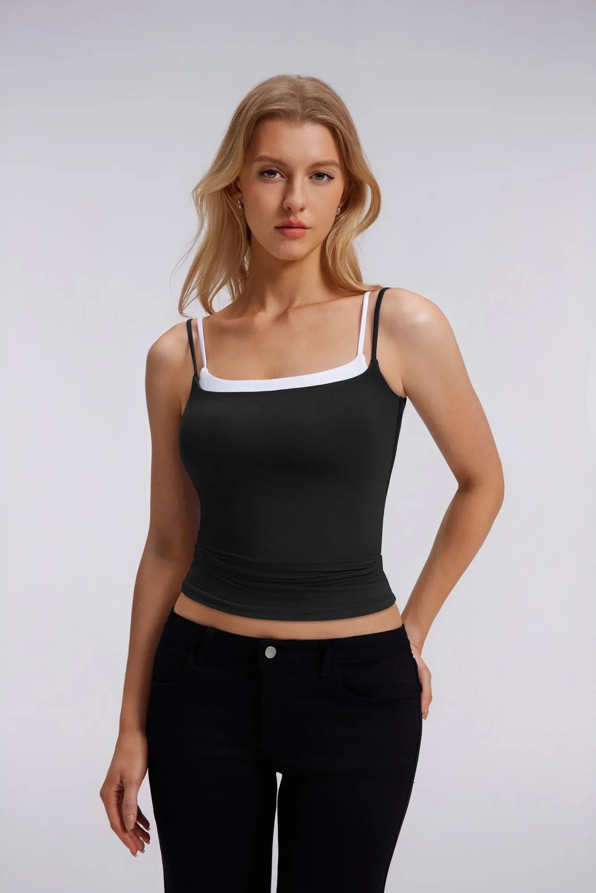 Square Neck Layered Tank Top
