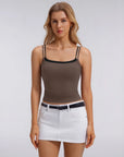 Square Neck Layered Tank Top