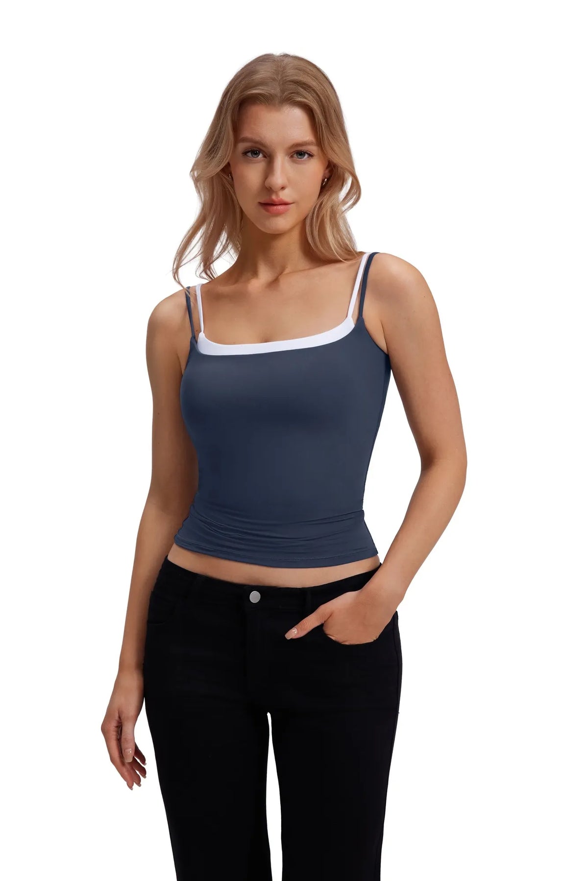 Square Neck Layered Tank Top