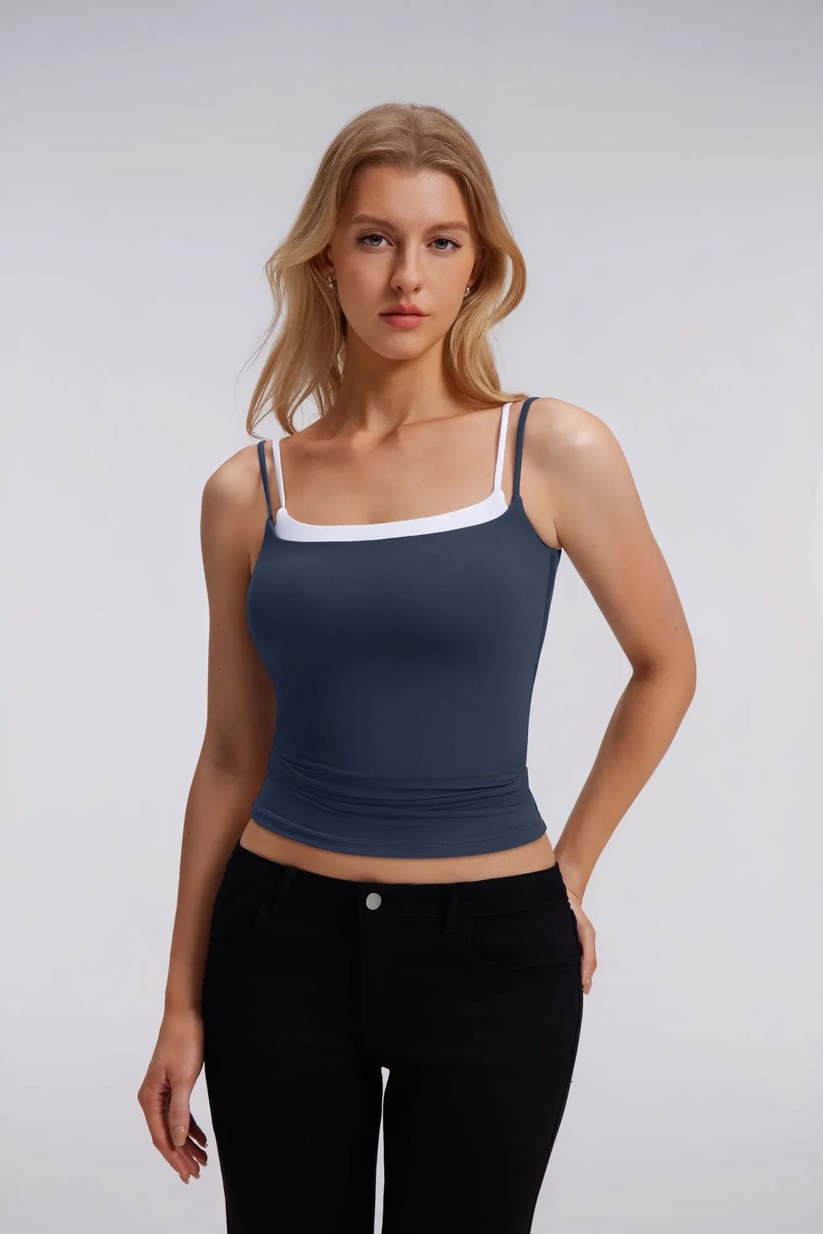 Square Neck Layered Tank Top