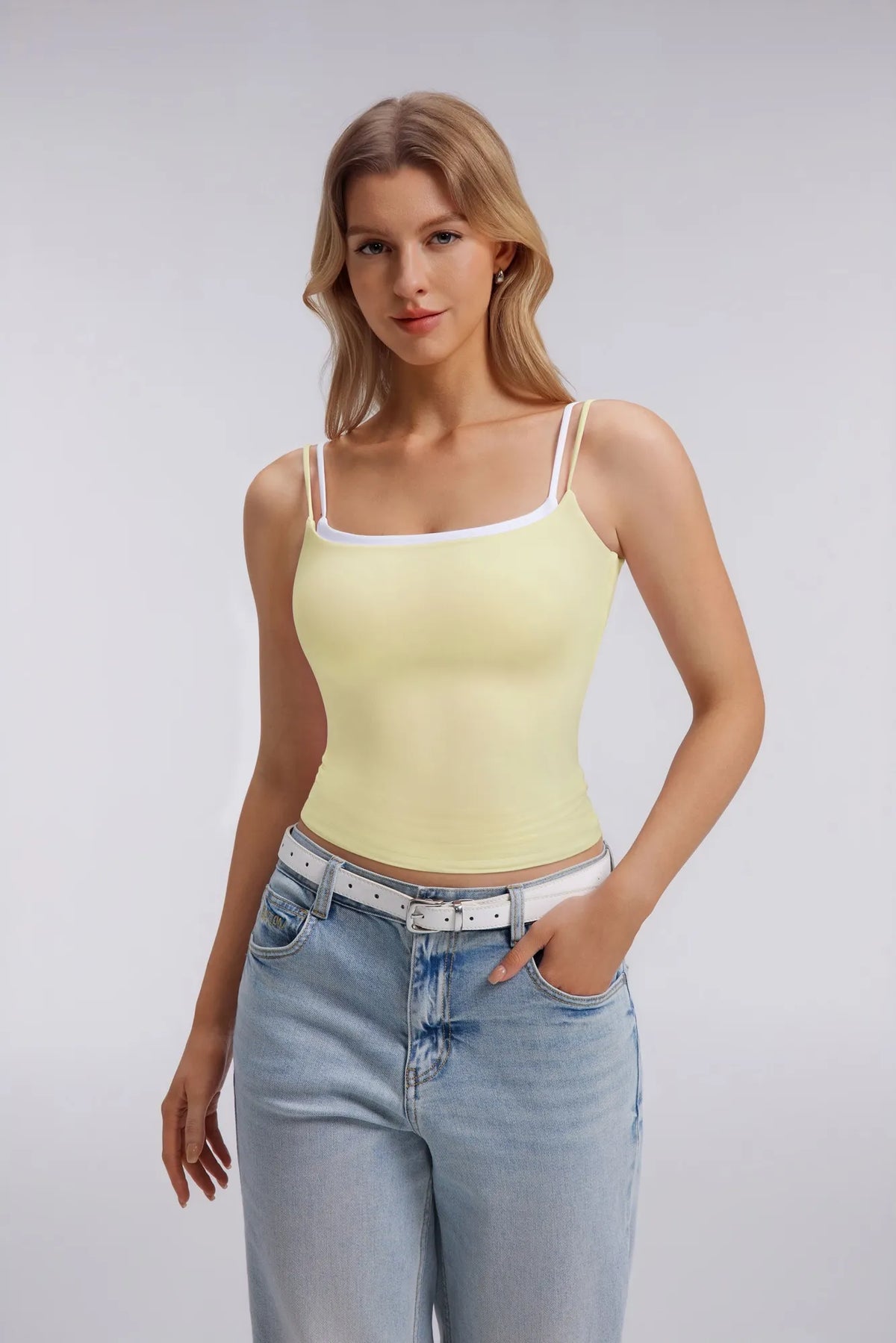 Square Neck Layered Tank Top