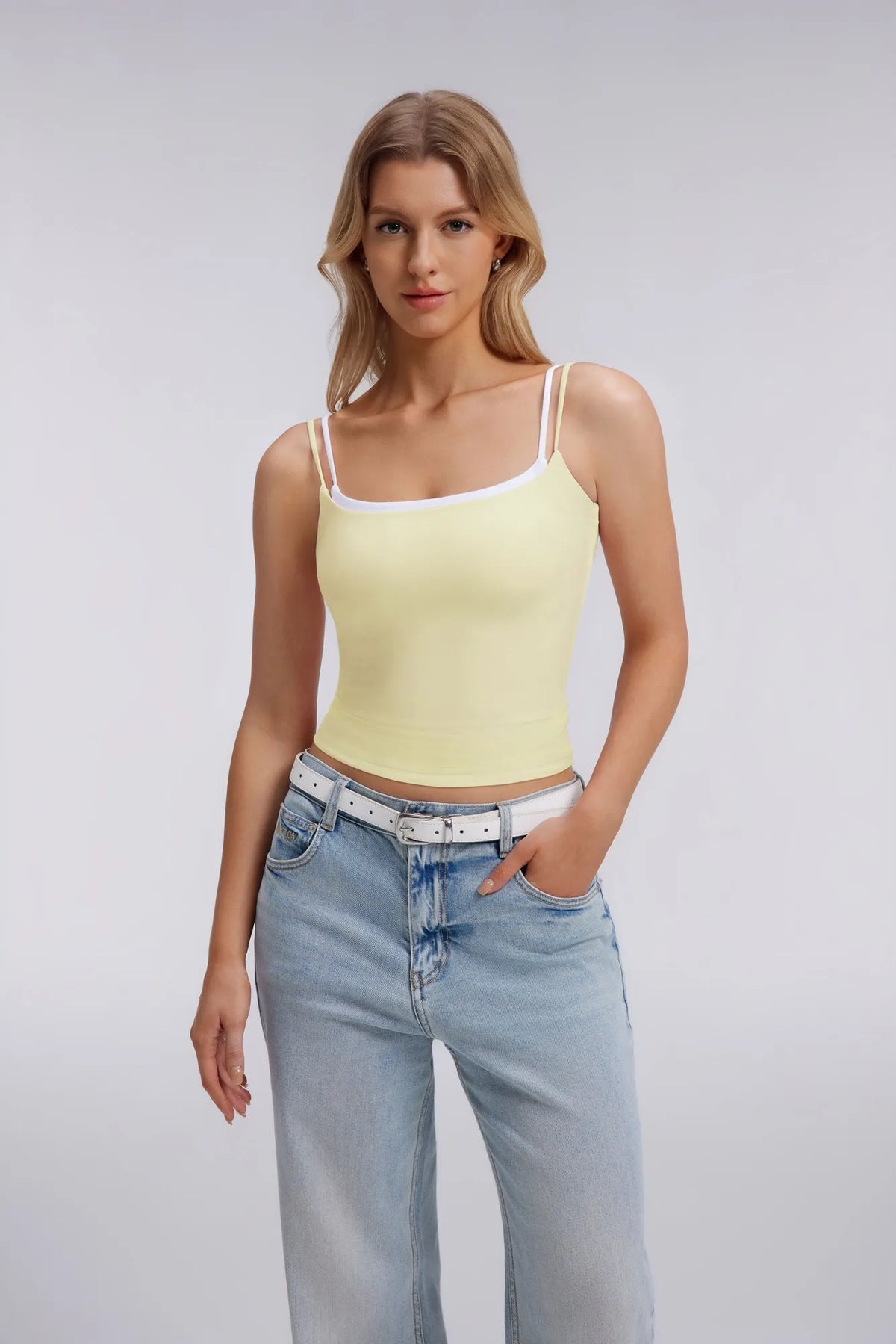 Square Neck Layered Tank Top
