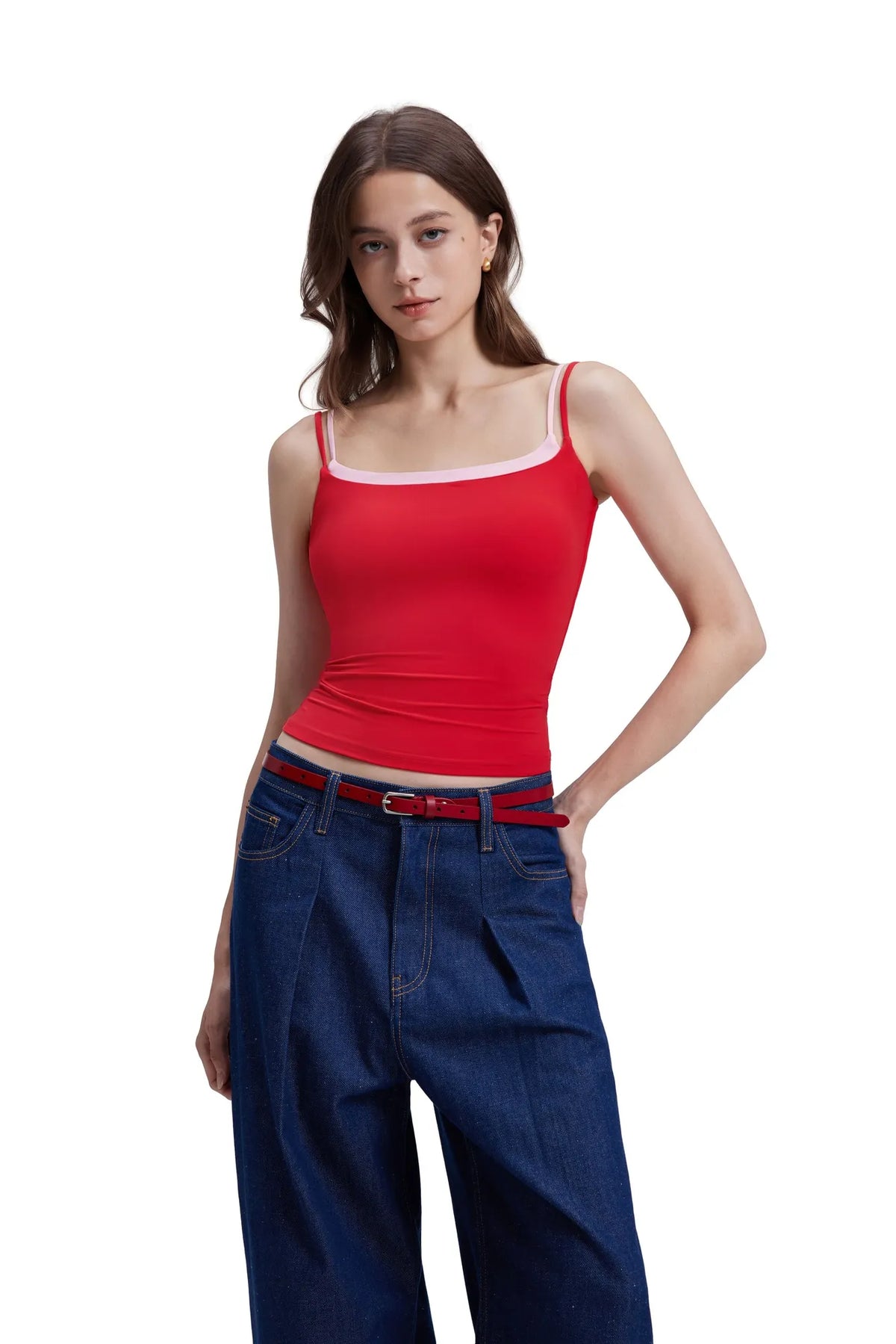 Square Neck Layered Tank Top