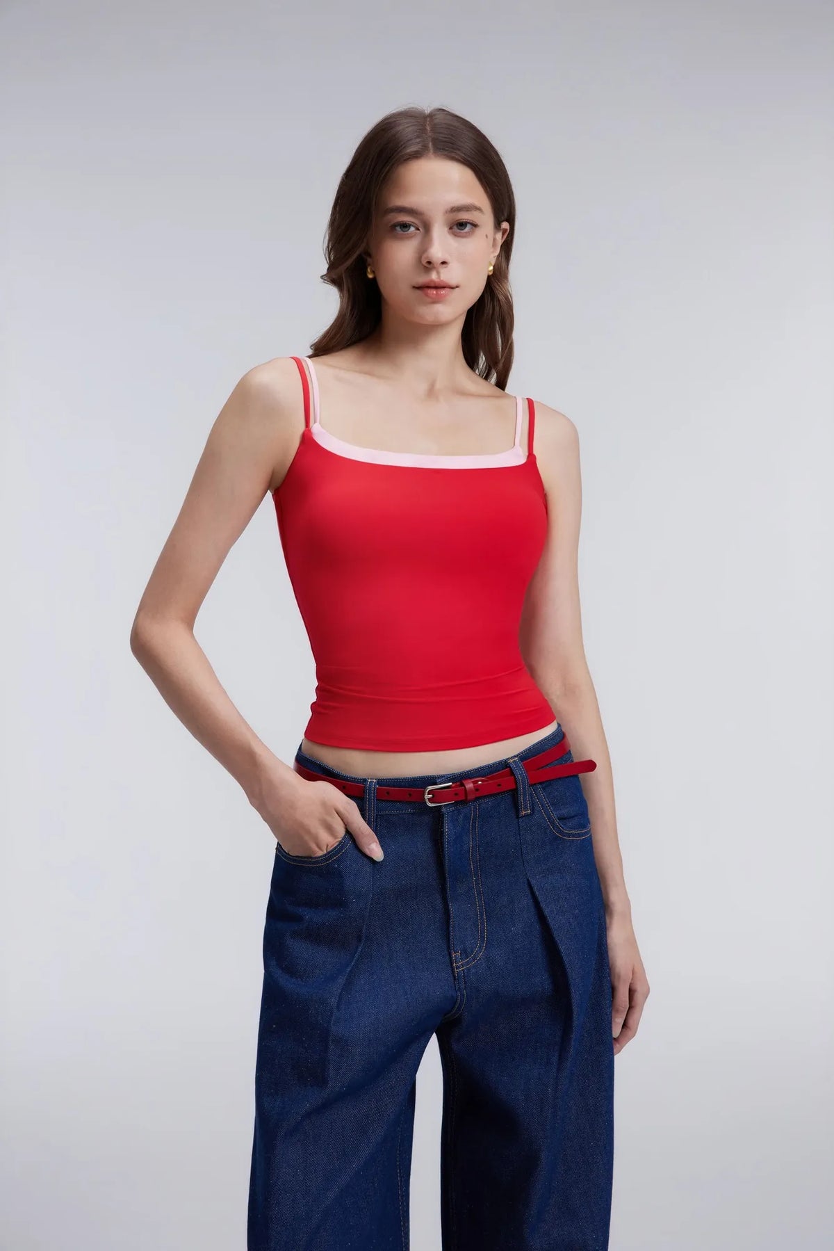 Square Neck Layered Tank Top
