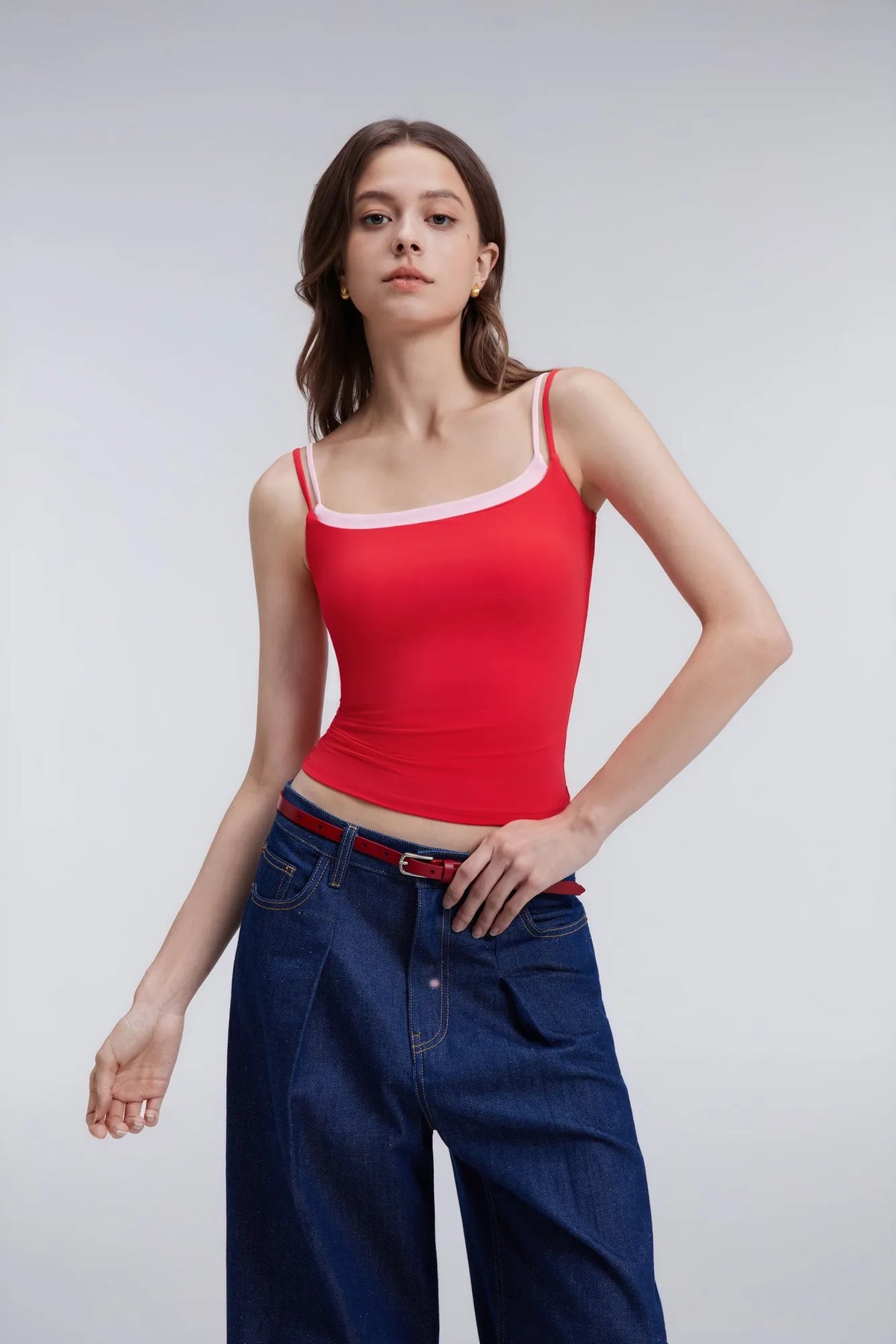 Square Neck Layered Tank Top