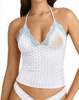 Lace Halter Going Out Tank Top