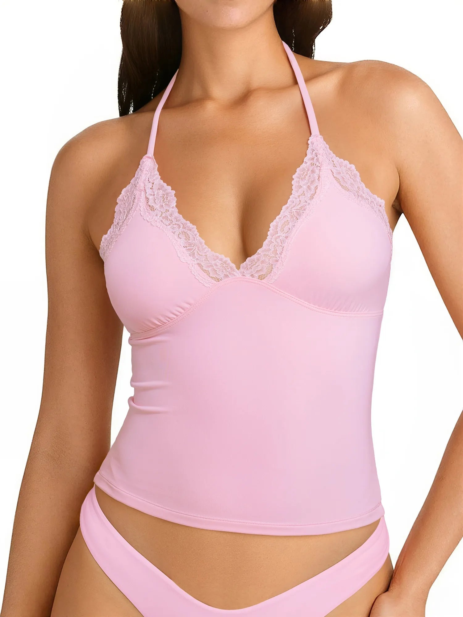 Lace Halter Going Out Tank Top