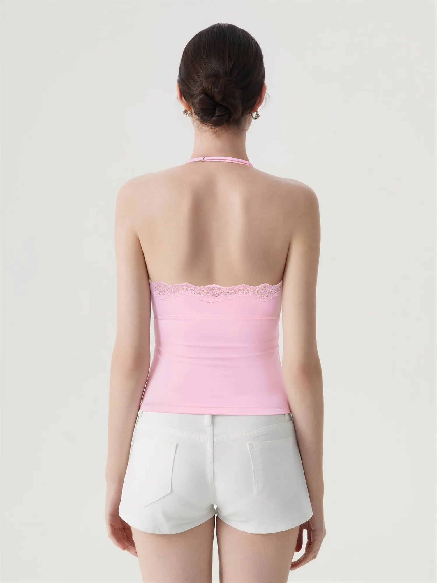 Lace Halter Going Out Tank Top