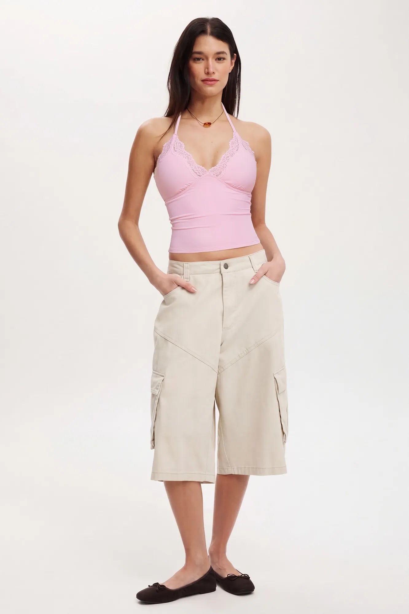 Lace Halter Going Out Tank Top