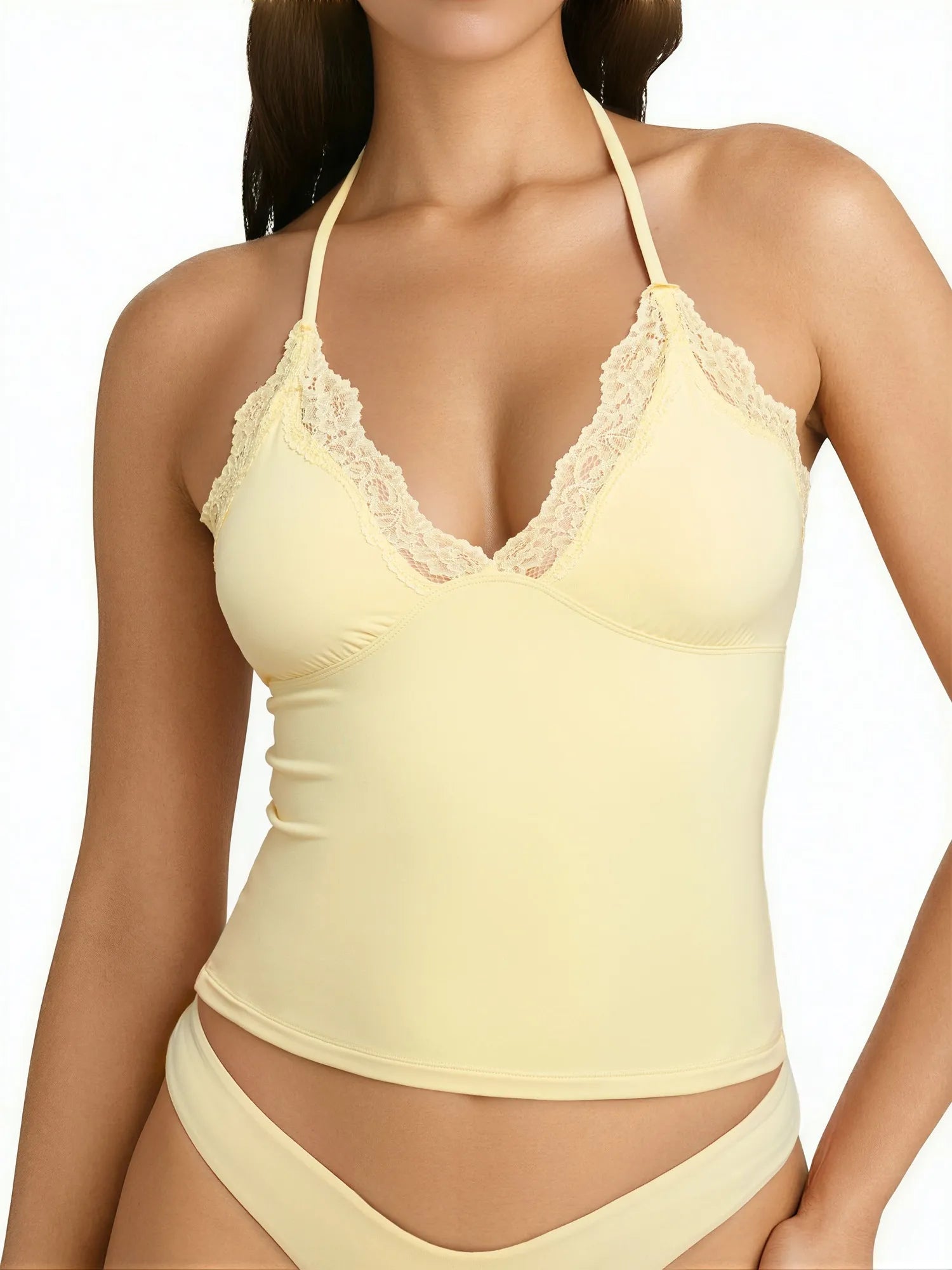 Lace Halter Going Out Tank Top