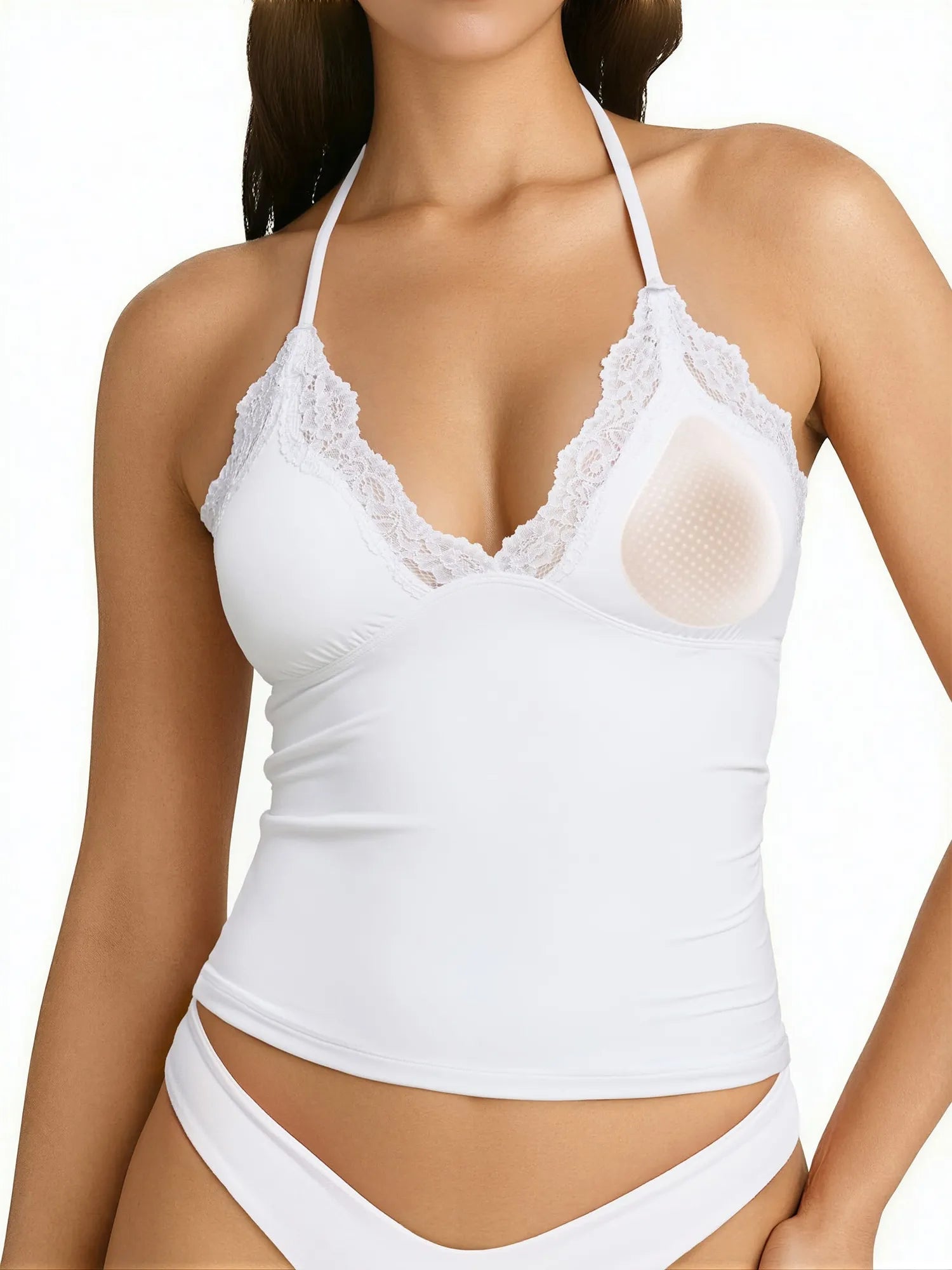 Lace Halter Going Out Tank Top