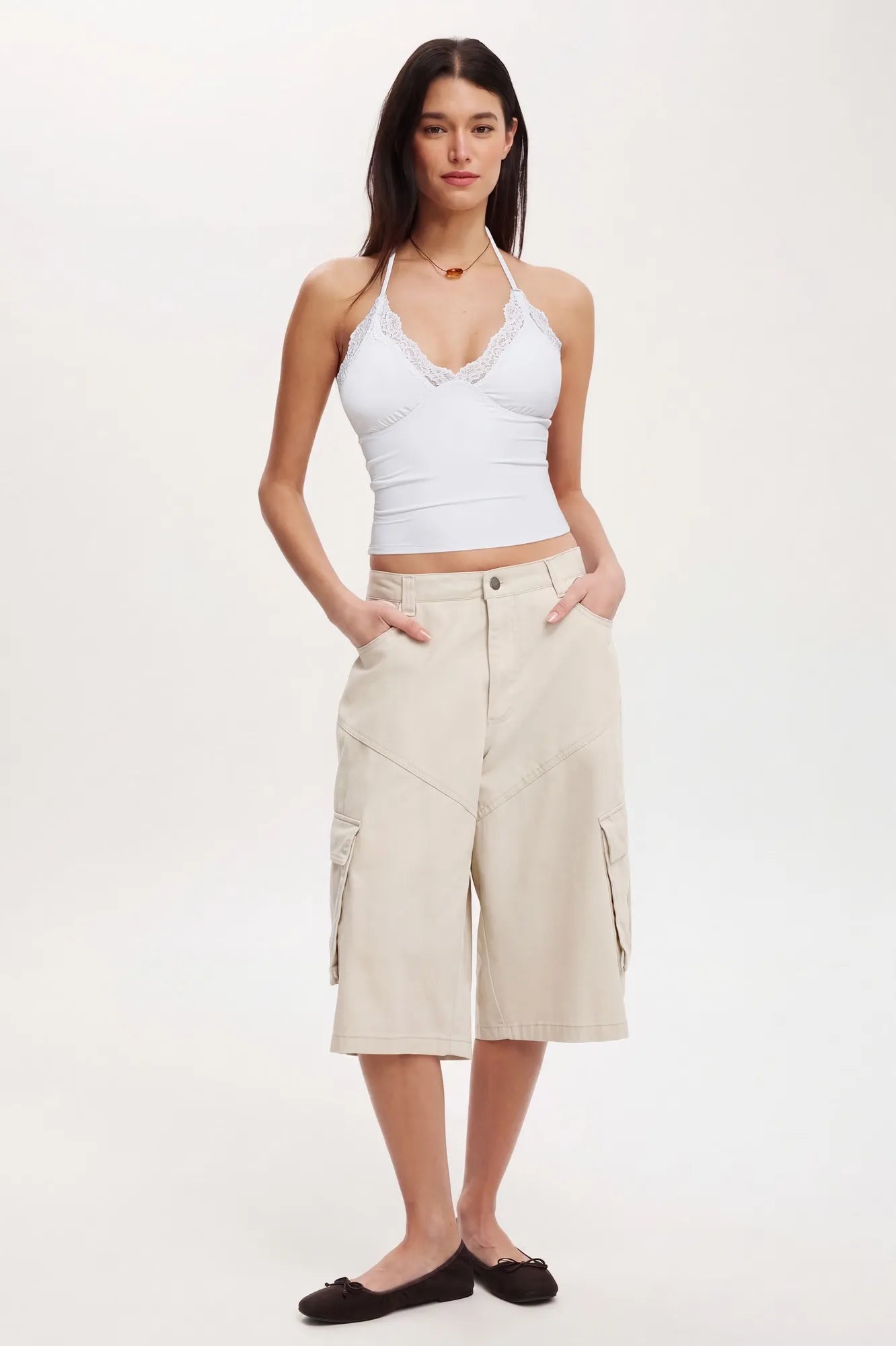 Lace Halter Going Out Tank Top
