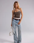 Double Layer Halter Neck Tank Top
