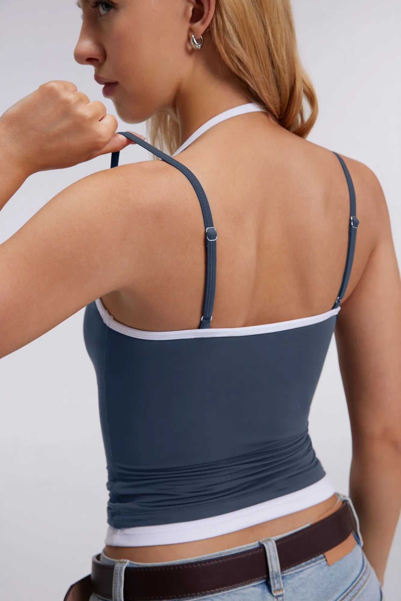 Double Layer Halter Neck Tank Top