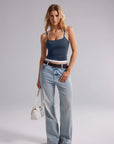 Double Layer Halter Neck Tank Top
