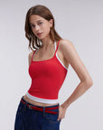 Double Layer Halter Neck Tank Top
