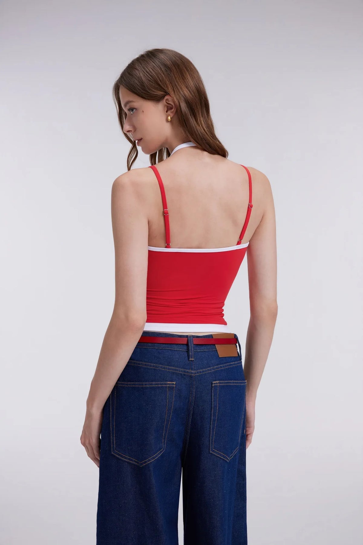 Double Layer Halter Neck Tank Top