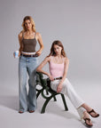 Double Layer Halter Neck Tank Top