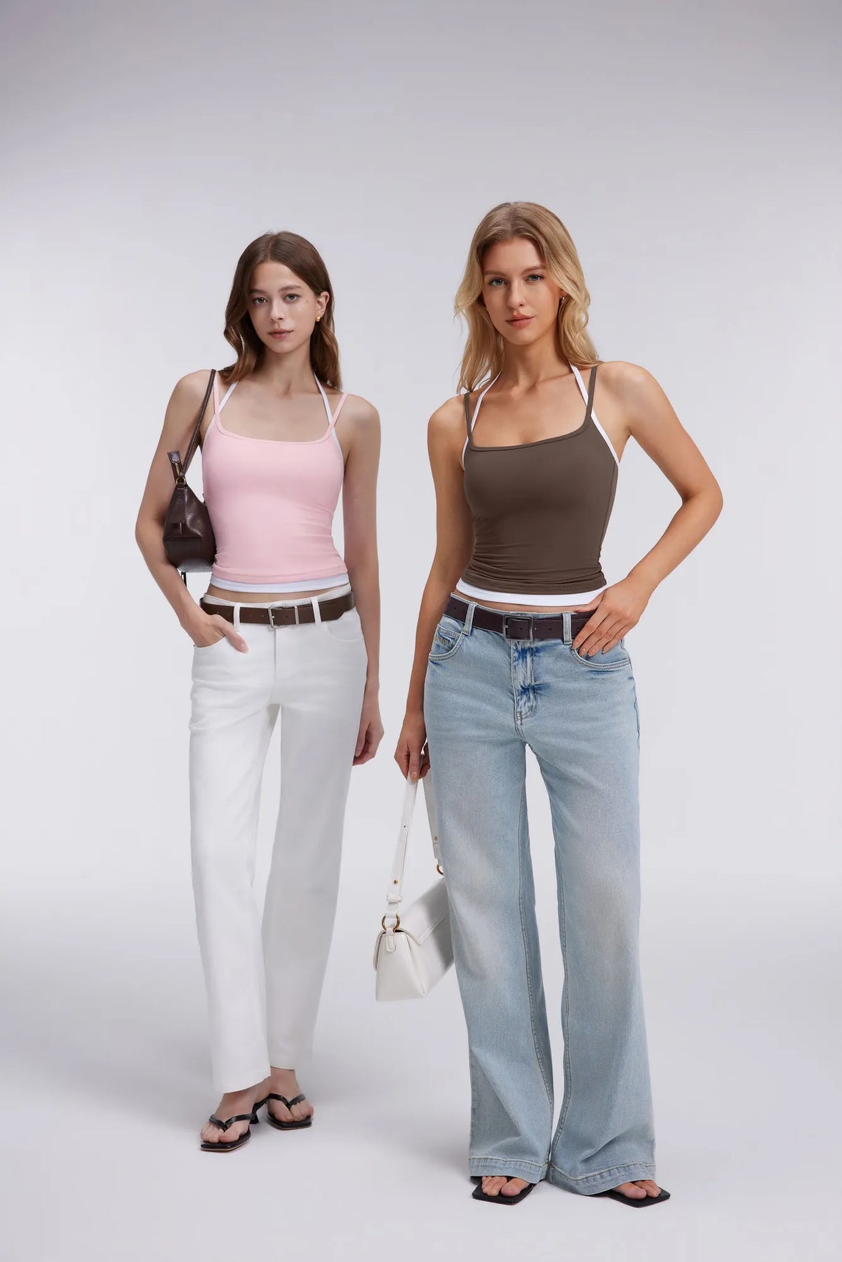 Double Layer Halter Neck Tank Top