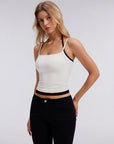 Double Layer Halter Neck Tank Top