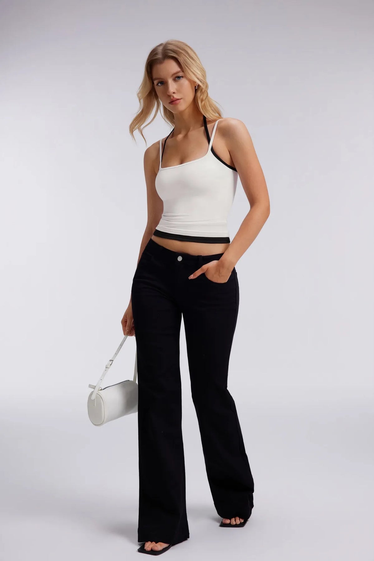 Double Layer Halter Neck Tank Top