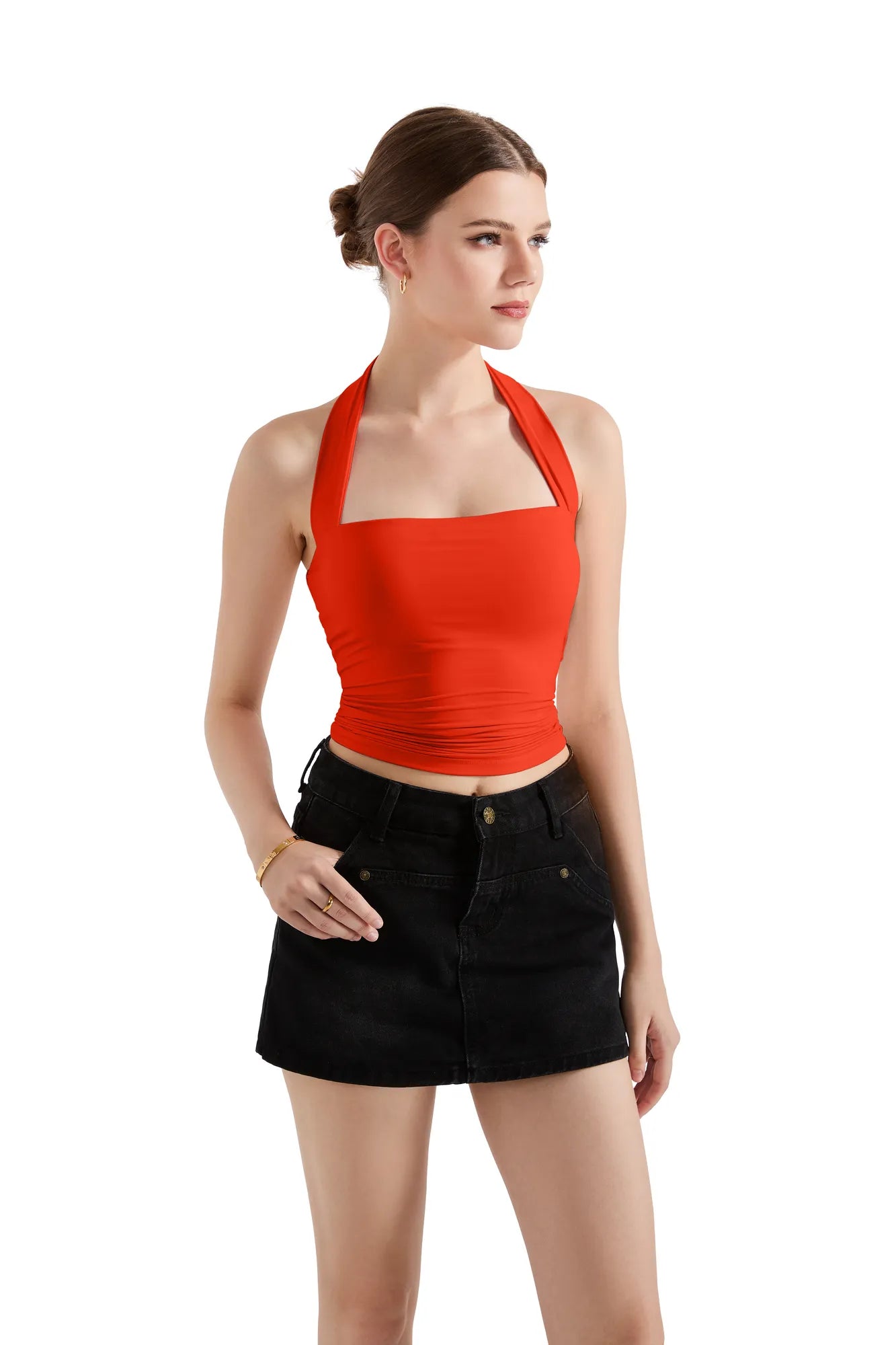 Buttery Soft Square Neck Halter Tank Top-SUUKSESS-SUUKSESS