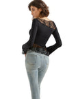 Mesh Lace Crew Neck Shirt - Long Sleeve-Clothing-SUUKSESS-SUUKSESS