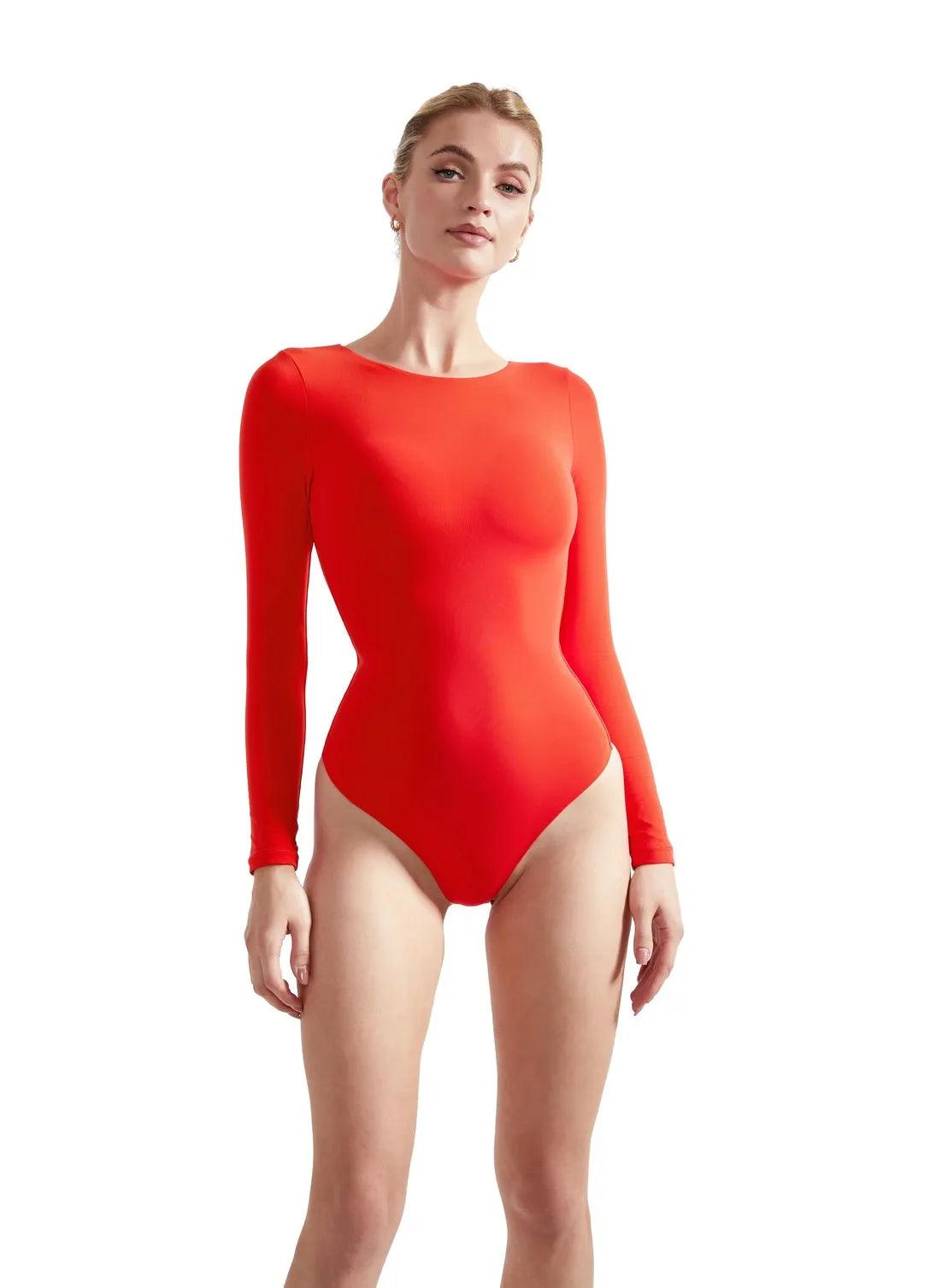Natural Uniforms Long Sleeve Body Suit (Red, Small) 